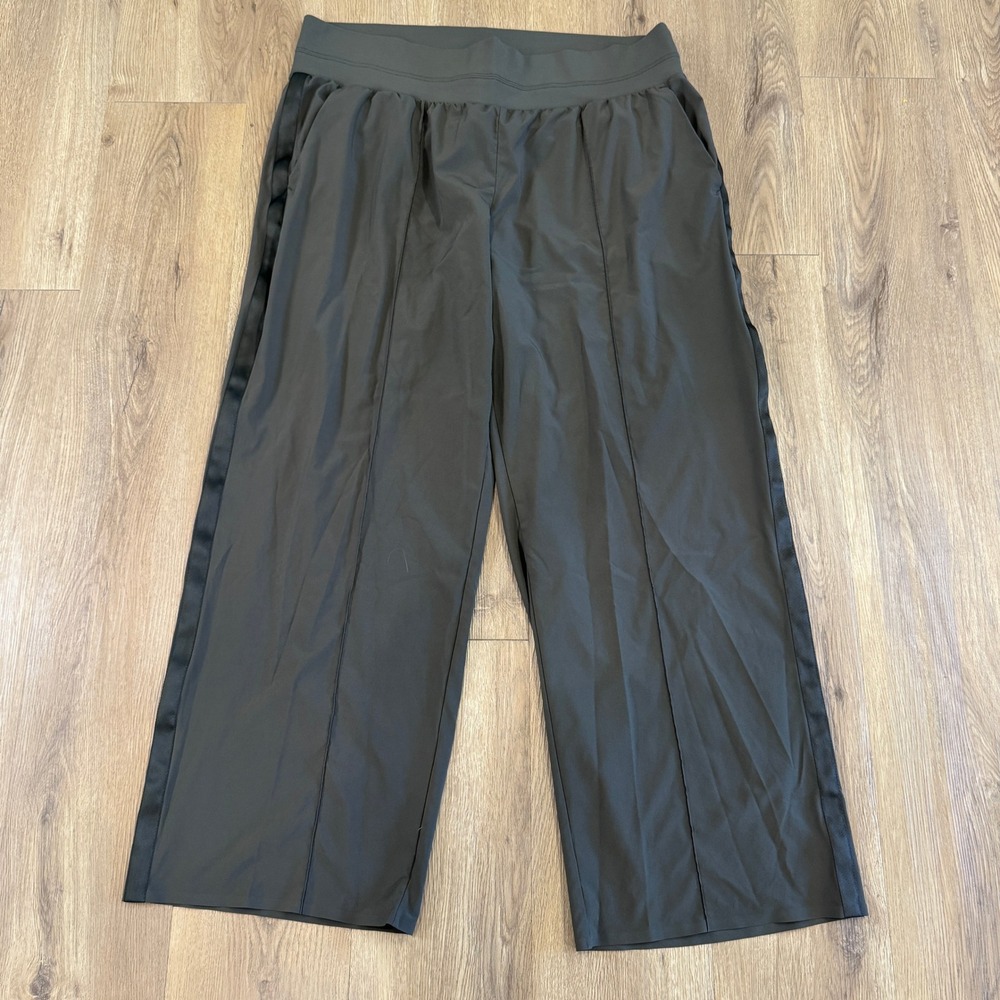 Athleta Nolita Wide Leg High Rise Size 20 Pull On Pants in Mountain Olive Green
